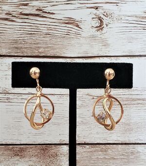 Vintage Screw On Earrings - Signed Alice Dangle Earrings